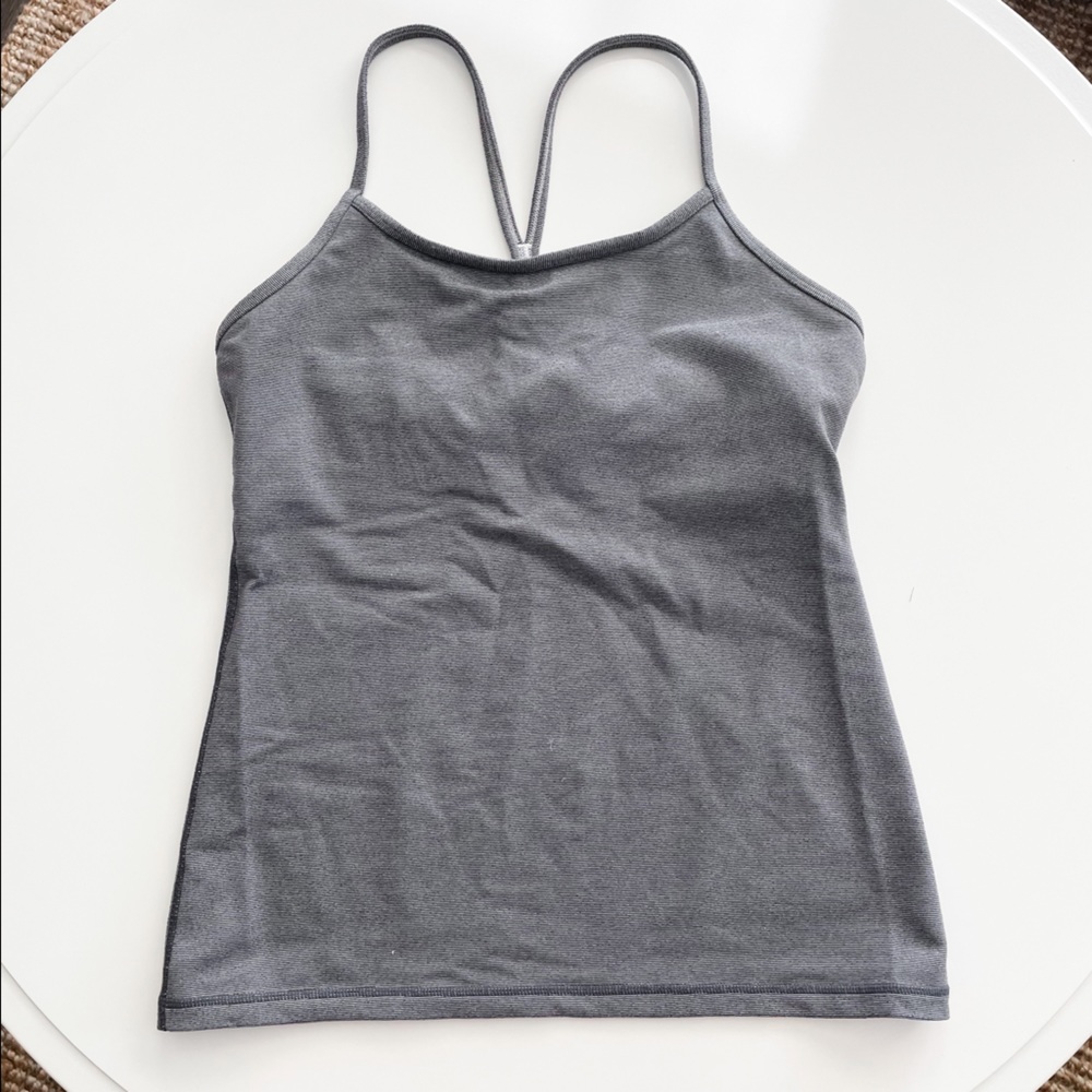 Lululemon Flow Y Blue & White Stripe Tank Size 10
